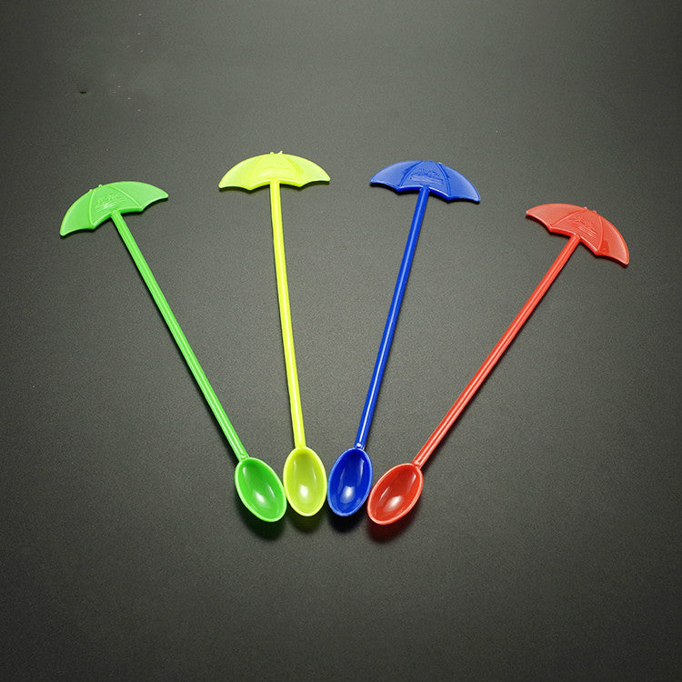 Cocktail Party Spoons Umbrella Sticks 12pc