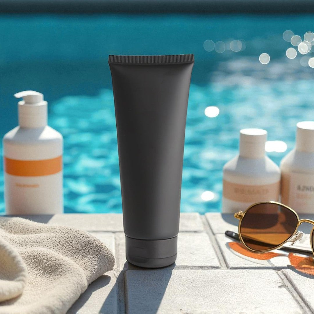 50ml Cosmetic Refillable Cream Tube Matte Black