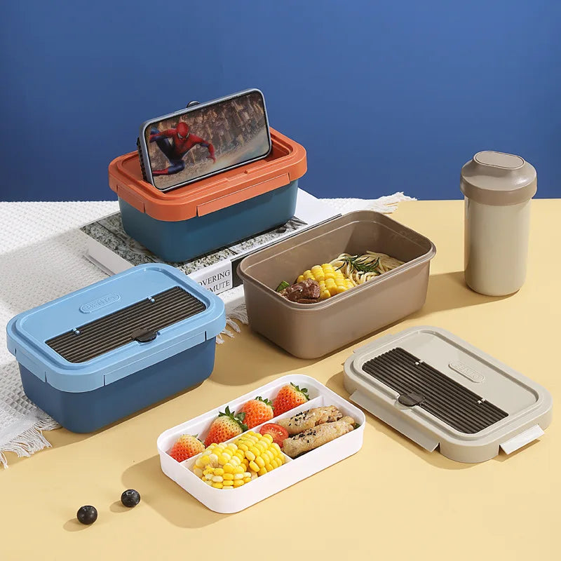 Wonferful Life Lunch Box with Reusable Utensils Plastic 1.2L