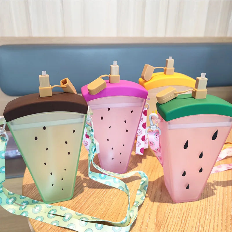 320ml Fruit Popsicle-Shaped Sippy Plastic Drinking Bottle 17.5cm