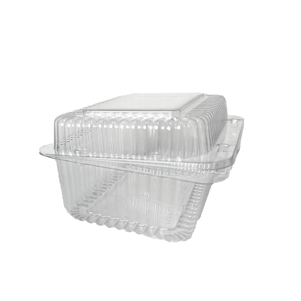 Disposable Takeaway Food Clamshell Storage Container 13x12+8cm - Hinged Flip Lid 10pack