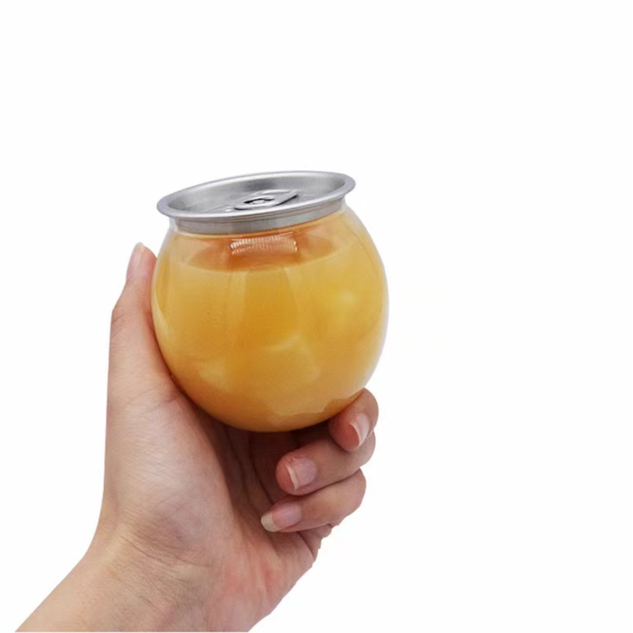 200ml Round Food Grade Plastic Drinking Clear Can with Aluminium Pull Tab Lid