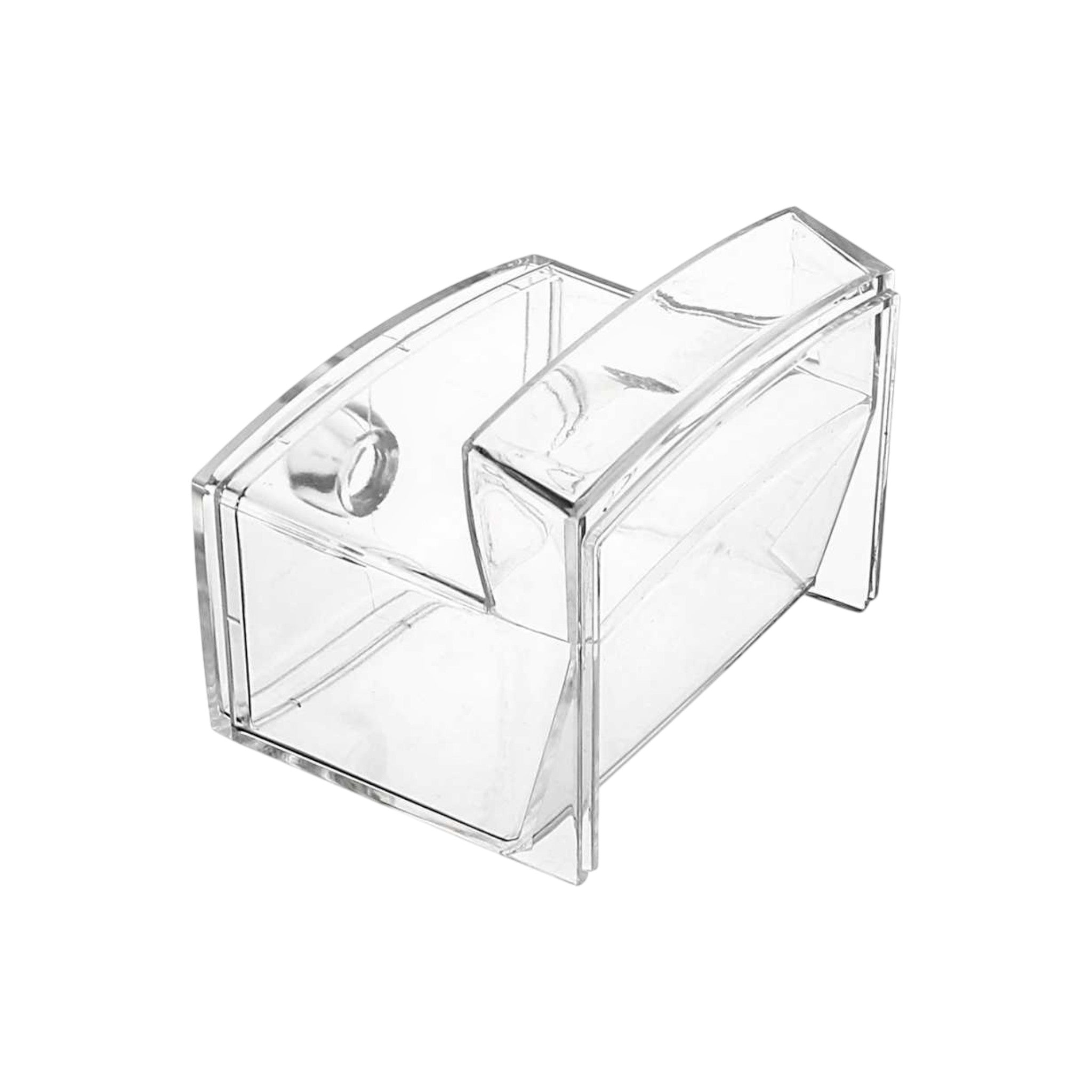 Modern Cotton Cosmetic Storage Box with Lid - Clear Plastic