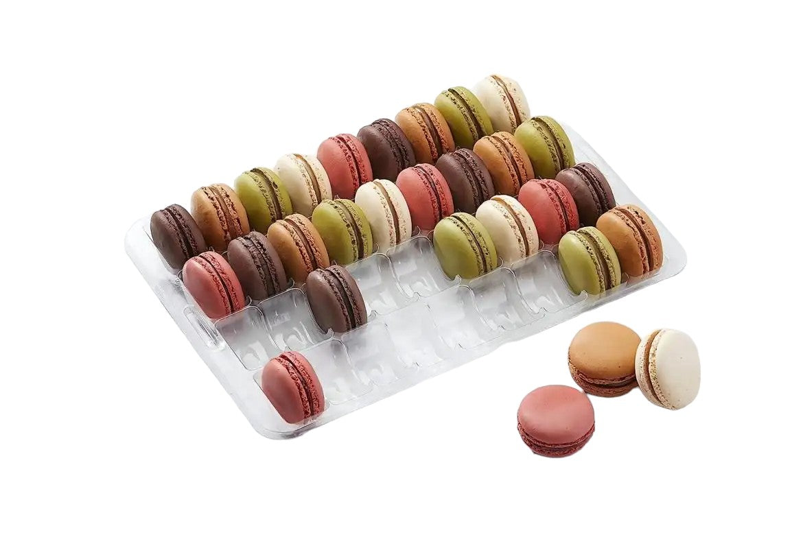 Macaron Container Tray PET 26.5x22.2cm 35-Slots Grid