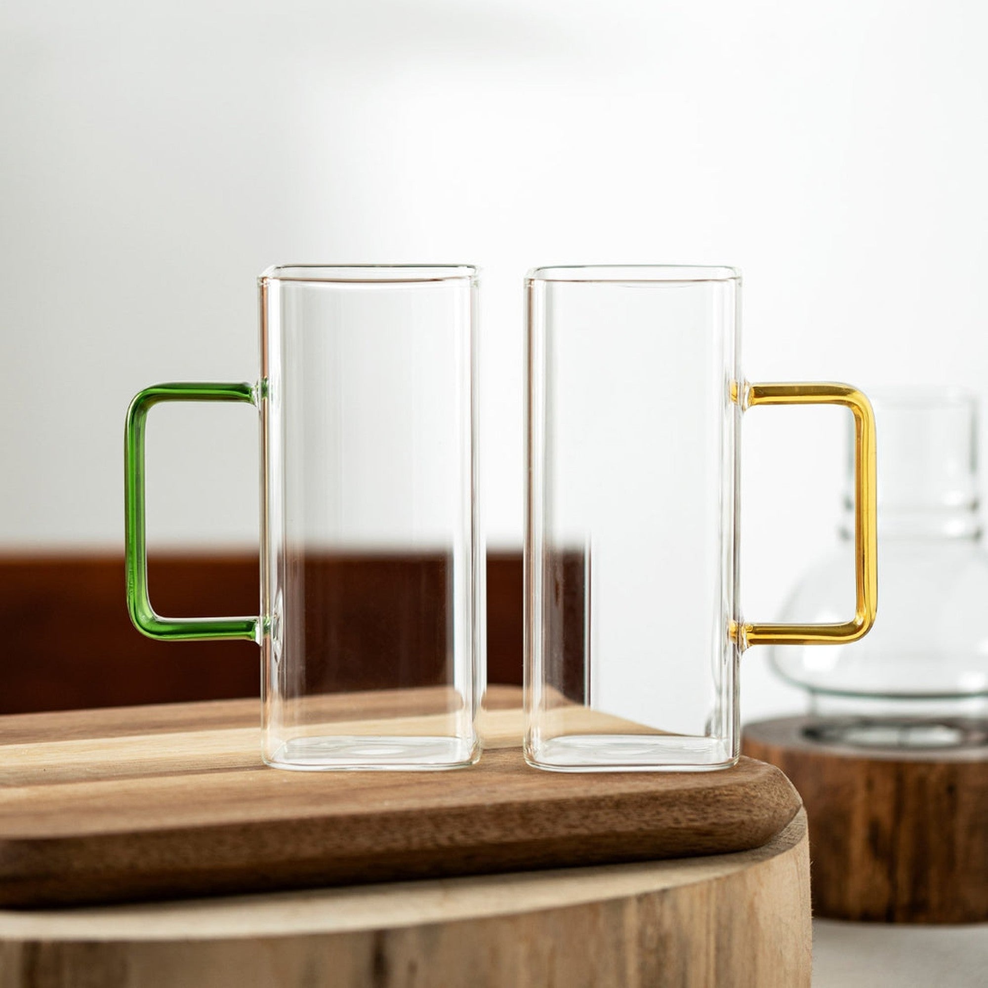 Glass Drinking Mug 370ml Borosilicate with Handle