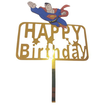 Acrylic Cake Topper Happy Birthday Superman