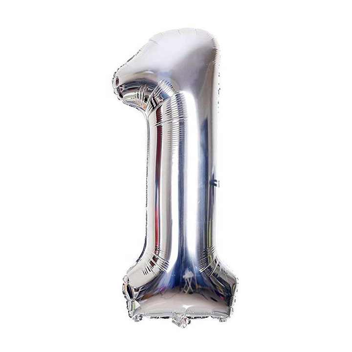 Party Silver Number Foil Balloons 42inch 106cm