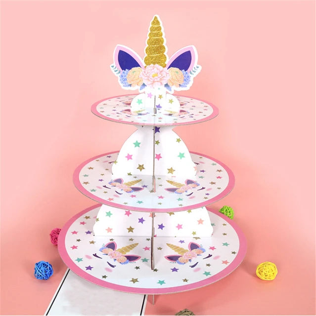 3 Tier Patteserie Cupcake Stand Cardboard Tray 26x30x36cm