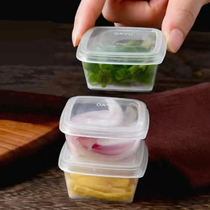 Disposable PP Takeaway Sauce Tubs Square - Plastic Dipping Container with Lid 10pack