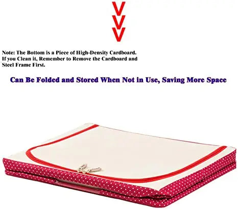 Wardrobe Storage Organiser Box Oxford Material 50x40x33cm Zipper Lid with See-Through Front Panel