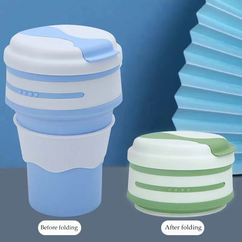 350ml Folding Silicone Travel Drinking Cup 9cm