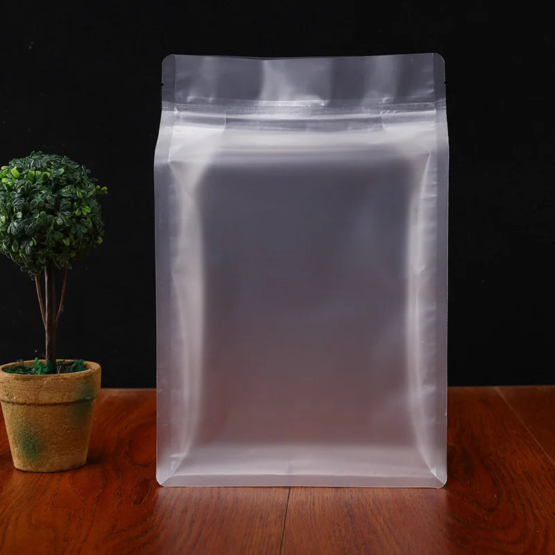 Stand-Up Resealable Pouch Bag Transparent Flat Bottom 10pack