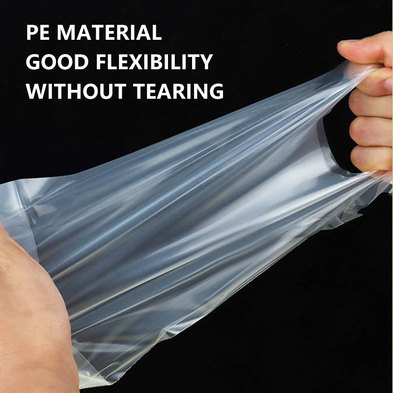 Disposable Bubble Tea-Coffee Plastic Carrier Bag Clear - 12microns 50pcs