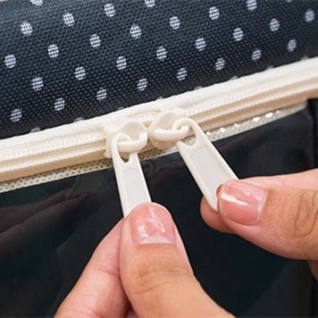 Wardrobe Storage Organiser Box Oxford Material 50x40x33cm Zipper Lid with See-Through Front Panel