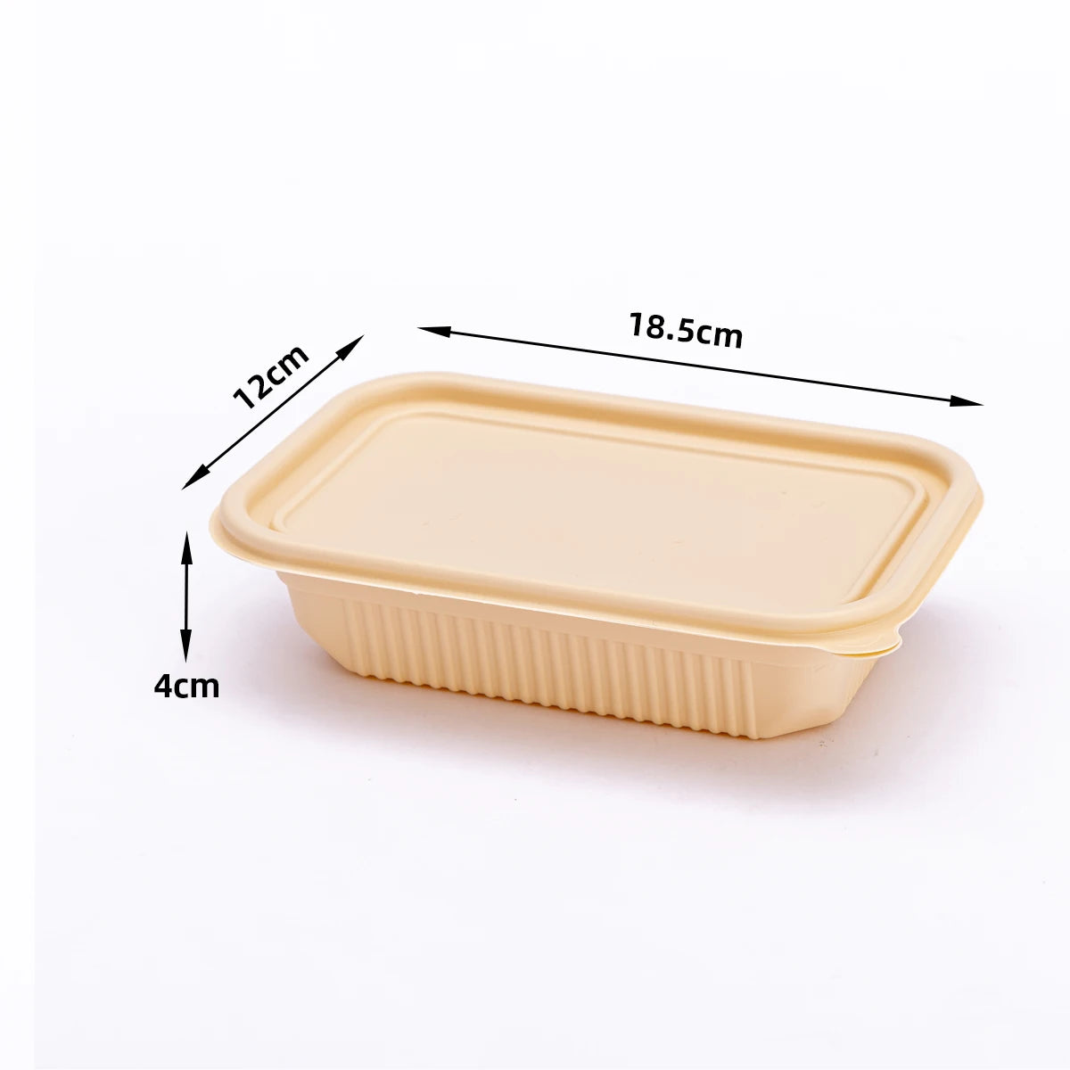 Microwavable Takeaway Lunchbox Food Tray with Lid 18.5x12cm Biodegradable Eco Friendly 10pack