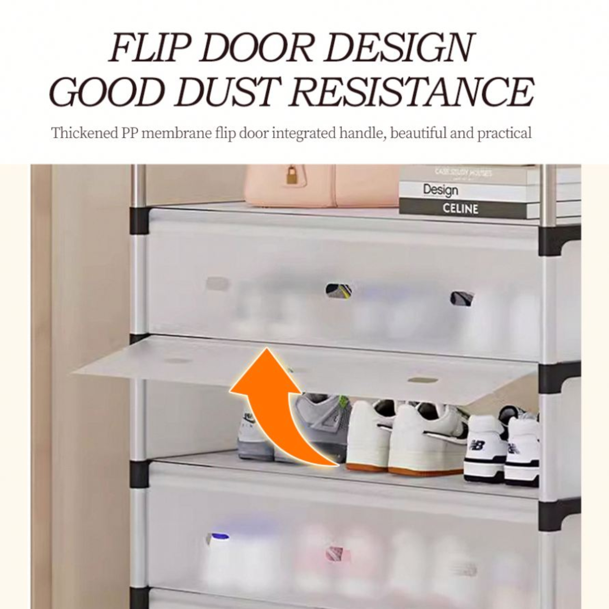 5-Tier Dustproof Storage-Shoe  Rack Transparent Frosted