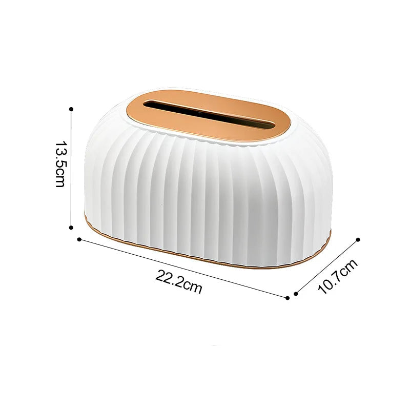 Acrylic Tissue Box Dispenser & Storage Organizer 22x13x10cm Spring-Loaded