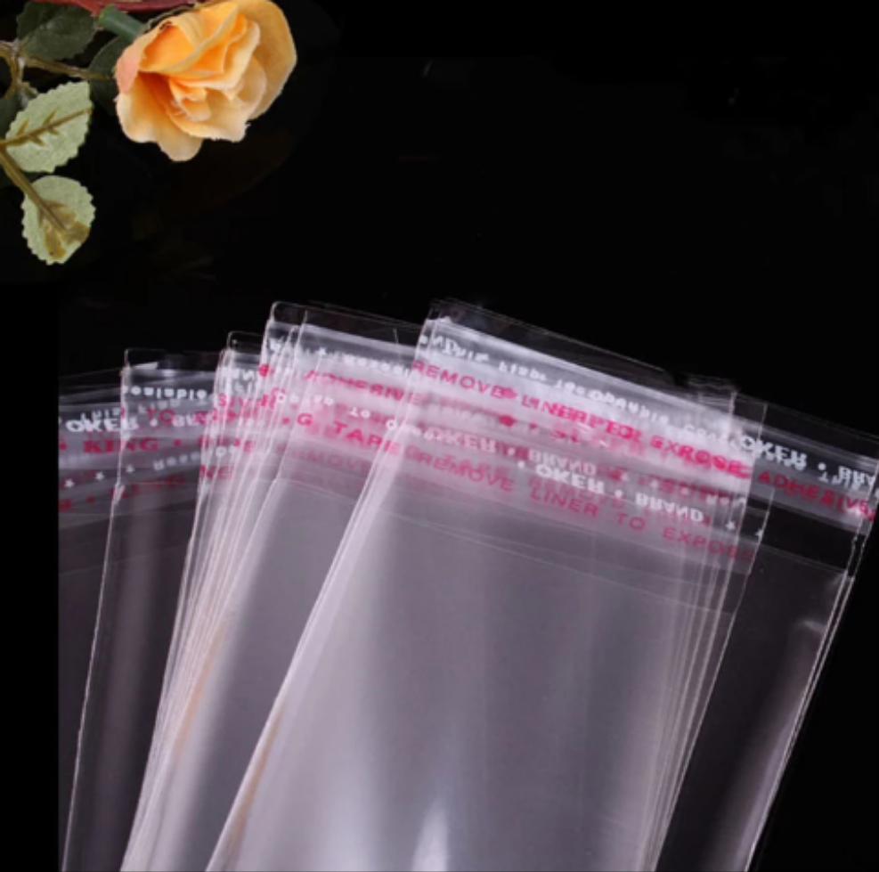 Polyprop Cellophane Selfseal Long Bags 6x55+4cm 30mic with Punch Hole 100pack