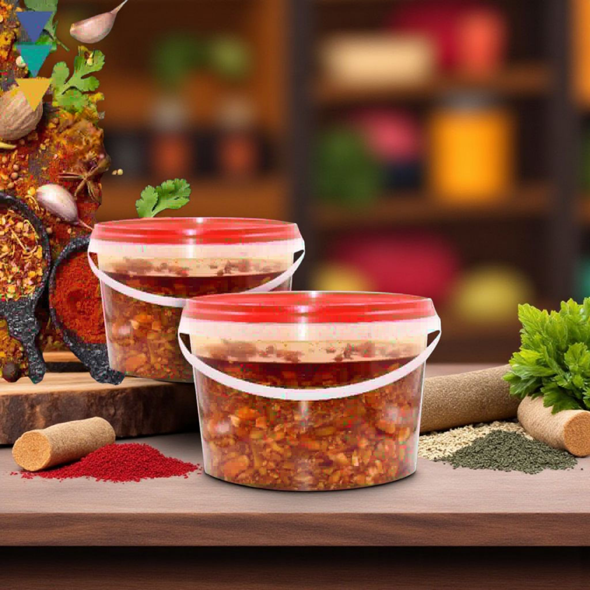 4L Bucket Tamper Proof with Lid - Atchar Container Transparent