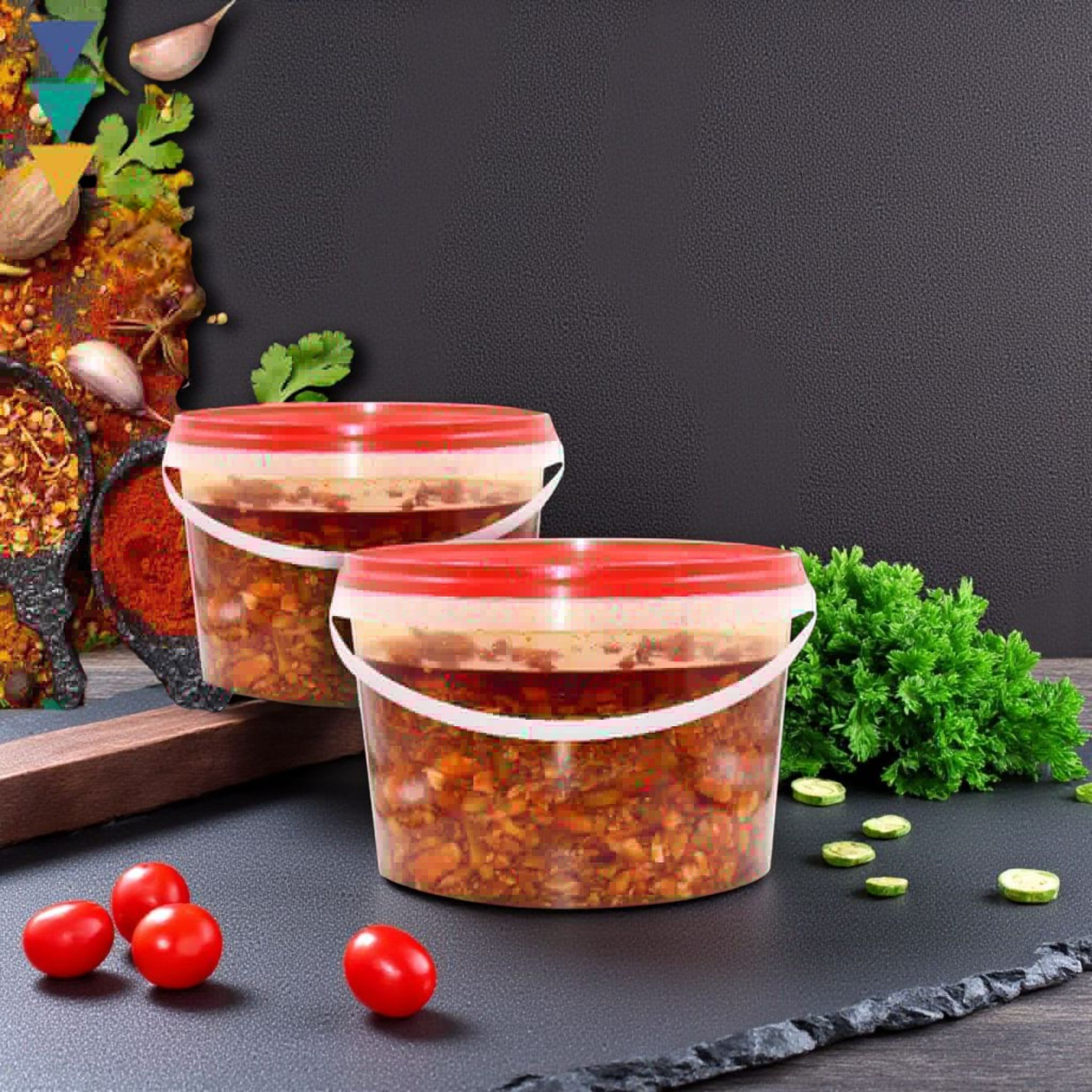 4L Bucket Tamper Proof with Lid - Atchar Container Transparent