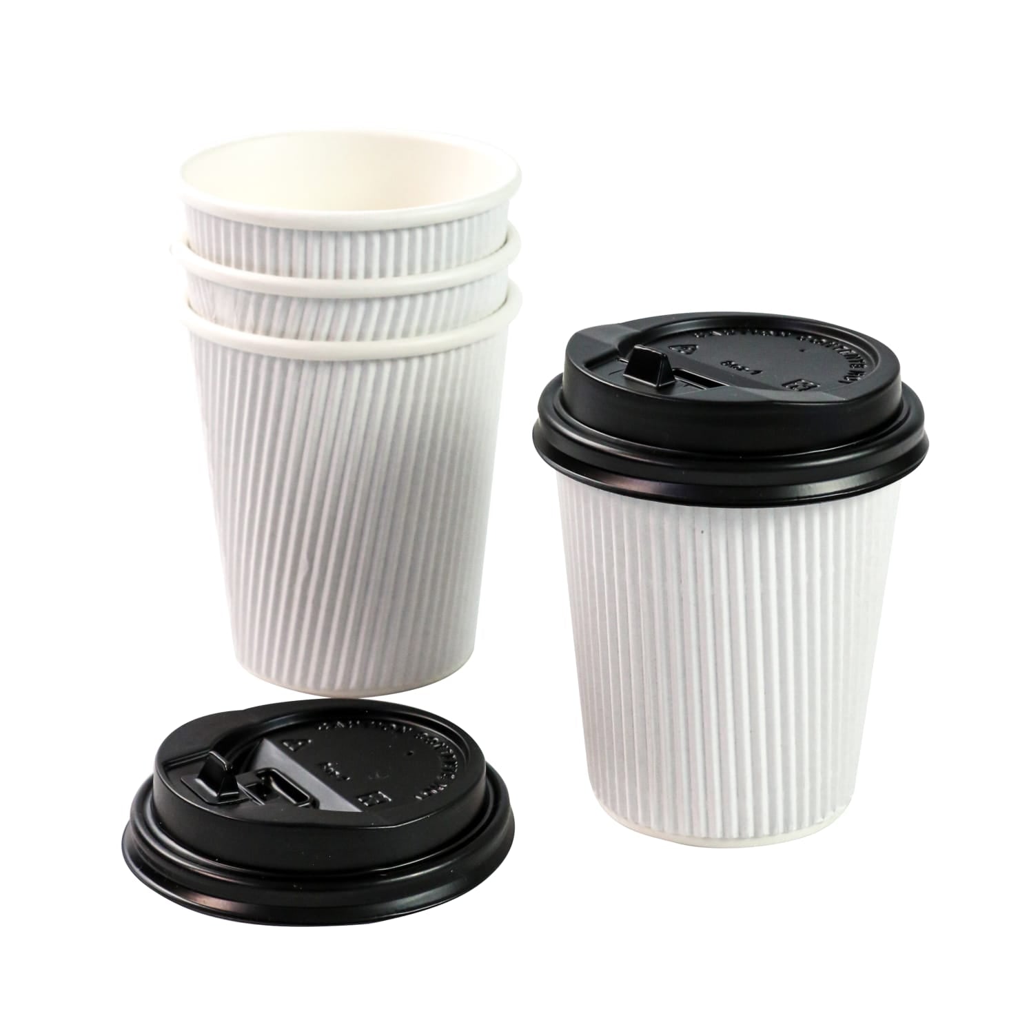 350ml Ripple Paper Coffee Cups White 5pack