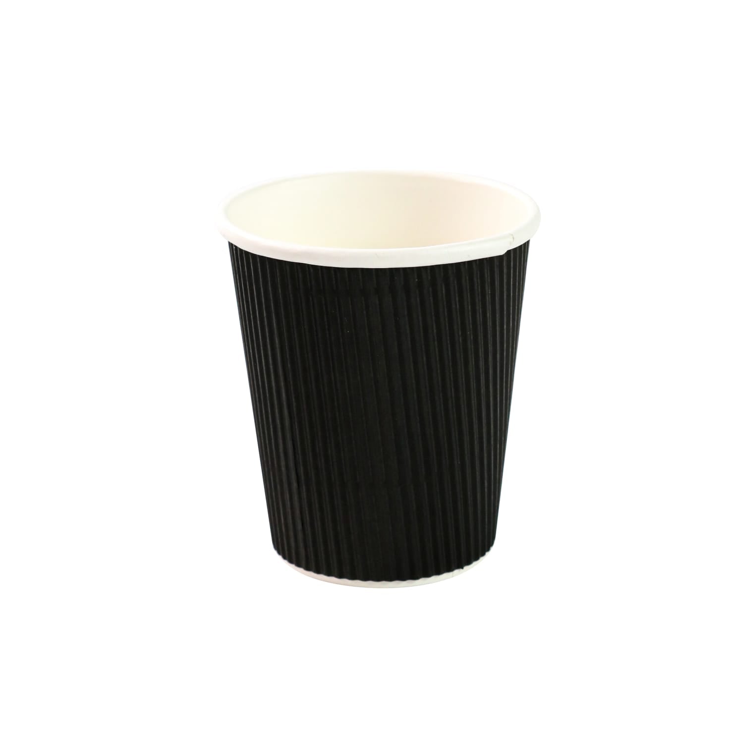 250ml Ripple Paper Coffee Cup Matte Black 5pack