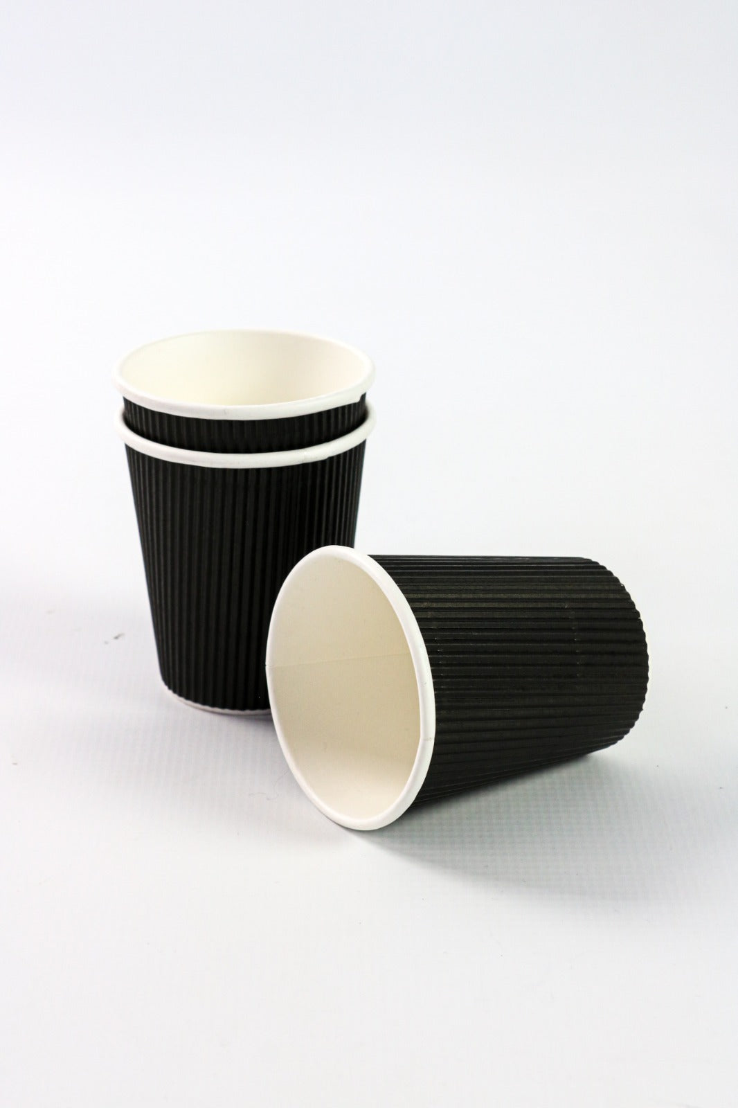 250ml Ripple Paper Coffee Cup Matte Black 5pack