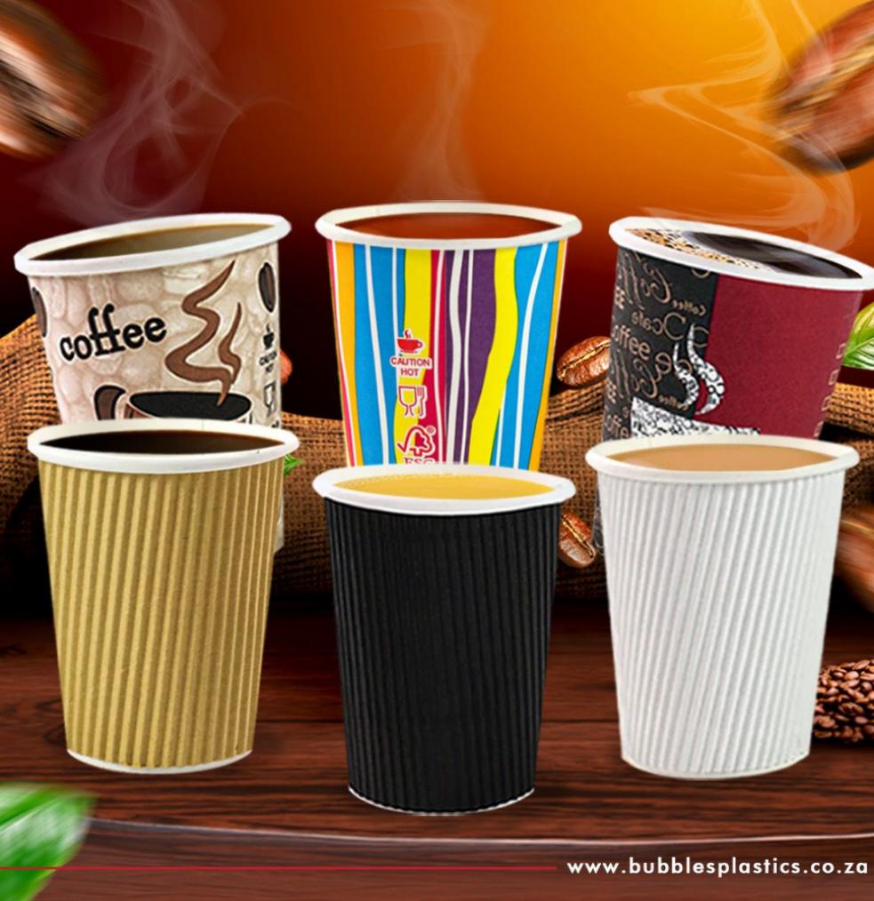 500ml Ripple Coffee Cups White 5pack