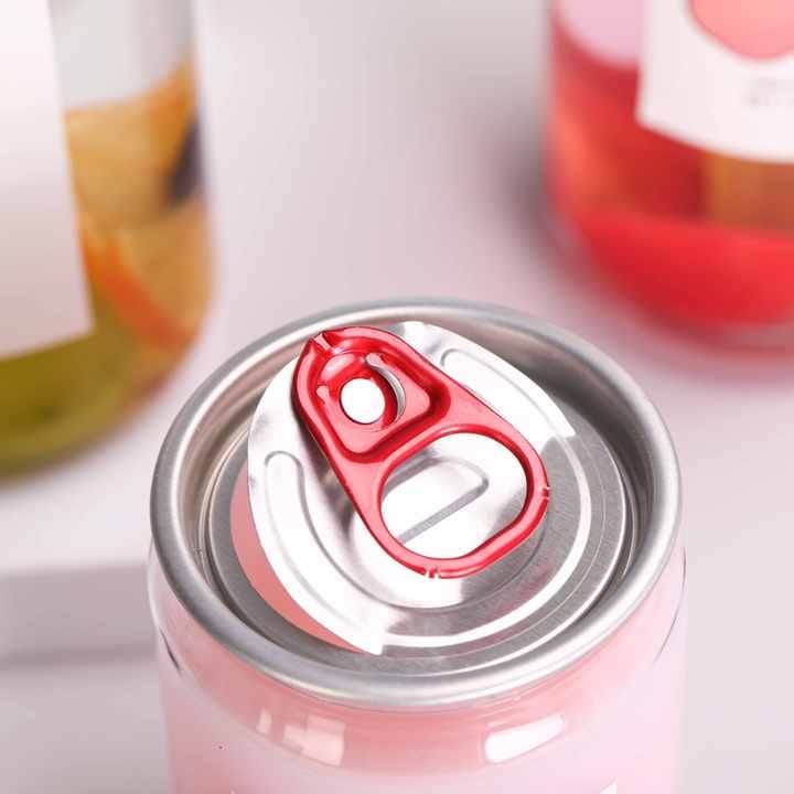 Food Grade Plastic Drinking Clear Can 330ml with Aluminium Lid 6.5x11.5cm
