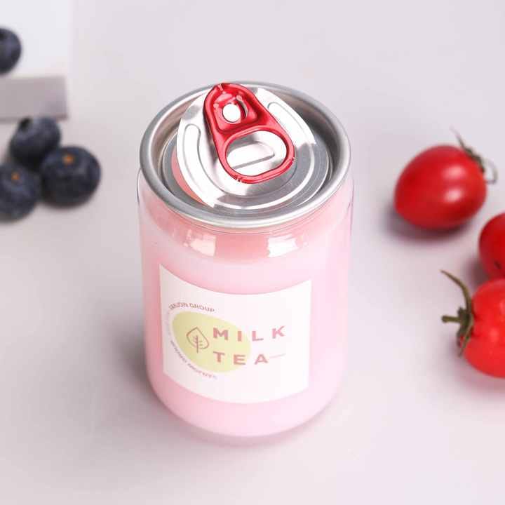 Food Grade Plastic Drinking Clear Can with Aluminium Lid