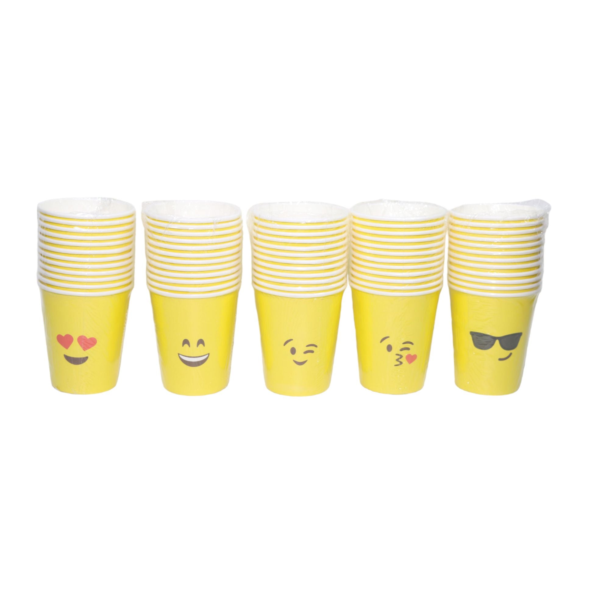 Disney Disposable Paper Cup Yellow with Emoji Print 10pc 30573a