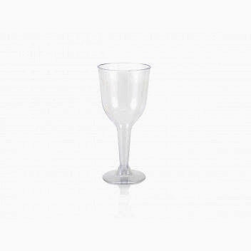 Plastic Disposable Party Cup Stemmed Cocktail Wine Glass 210ml Clear Detachable Base