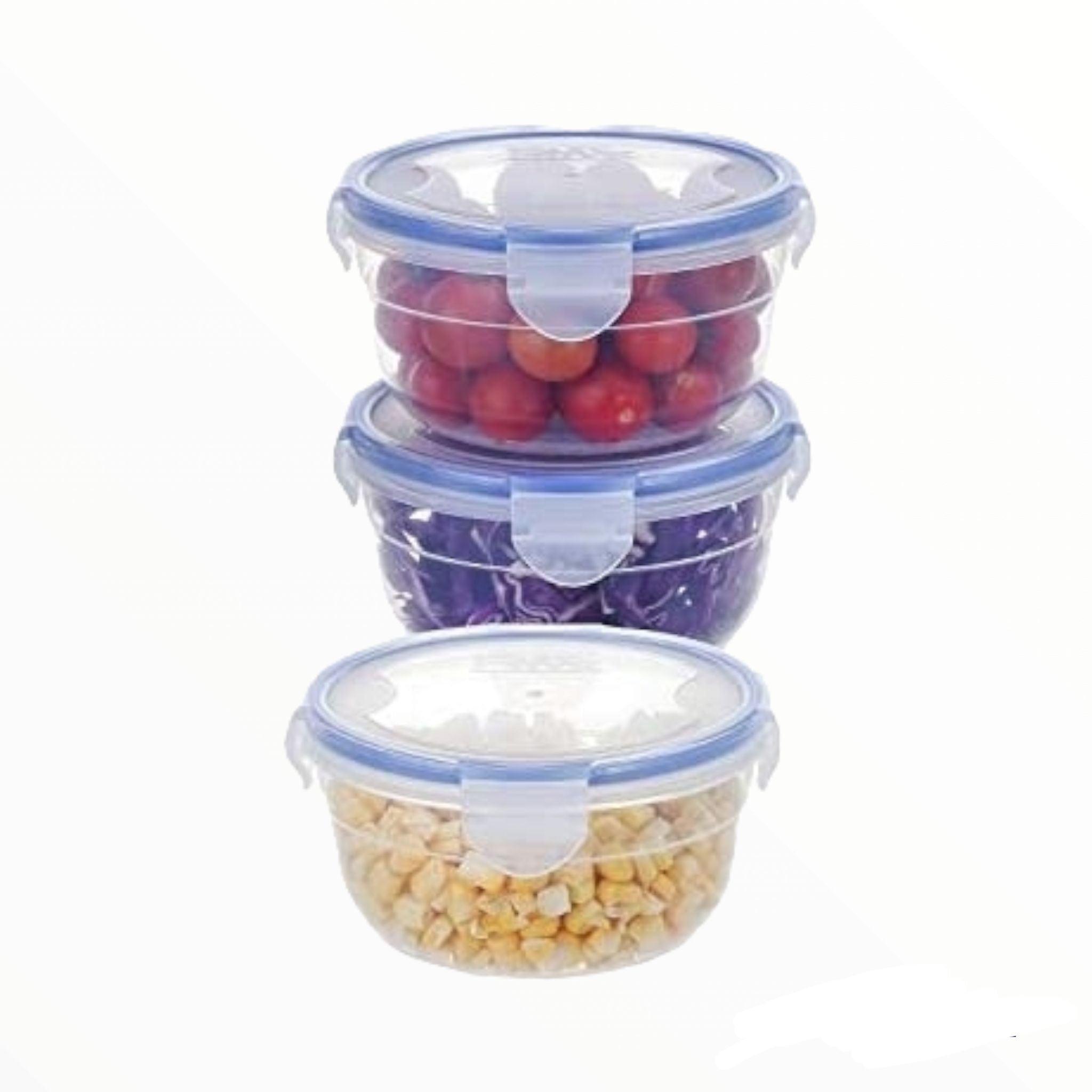 Food Saver Lunch Box Round Clip Lock 3pc Set