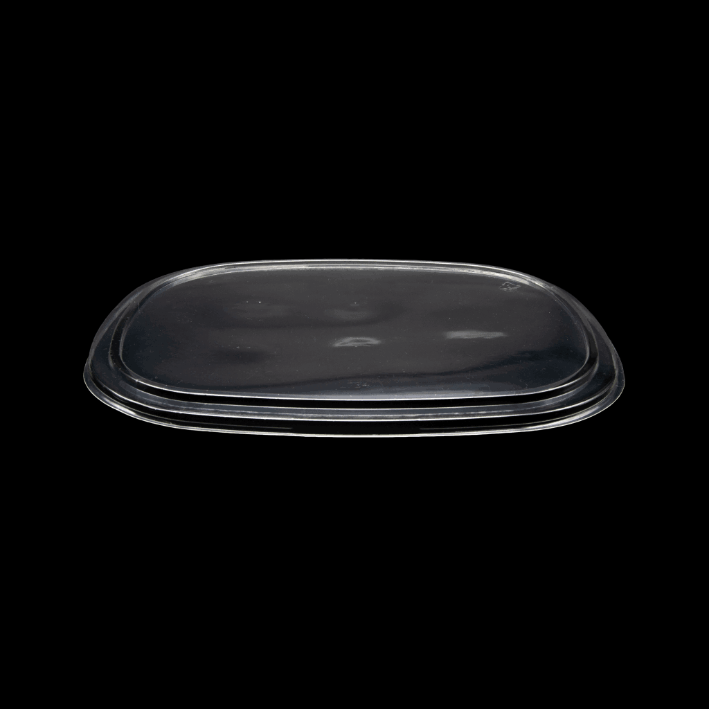 Zibo Oval Lunch Meal Container Black Compartment Microwaveable