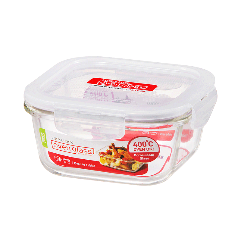 500ml LocknLock Euro Glass Square Container LLG214