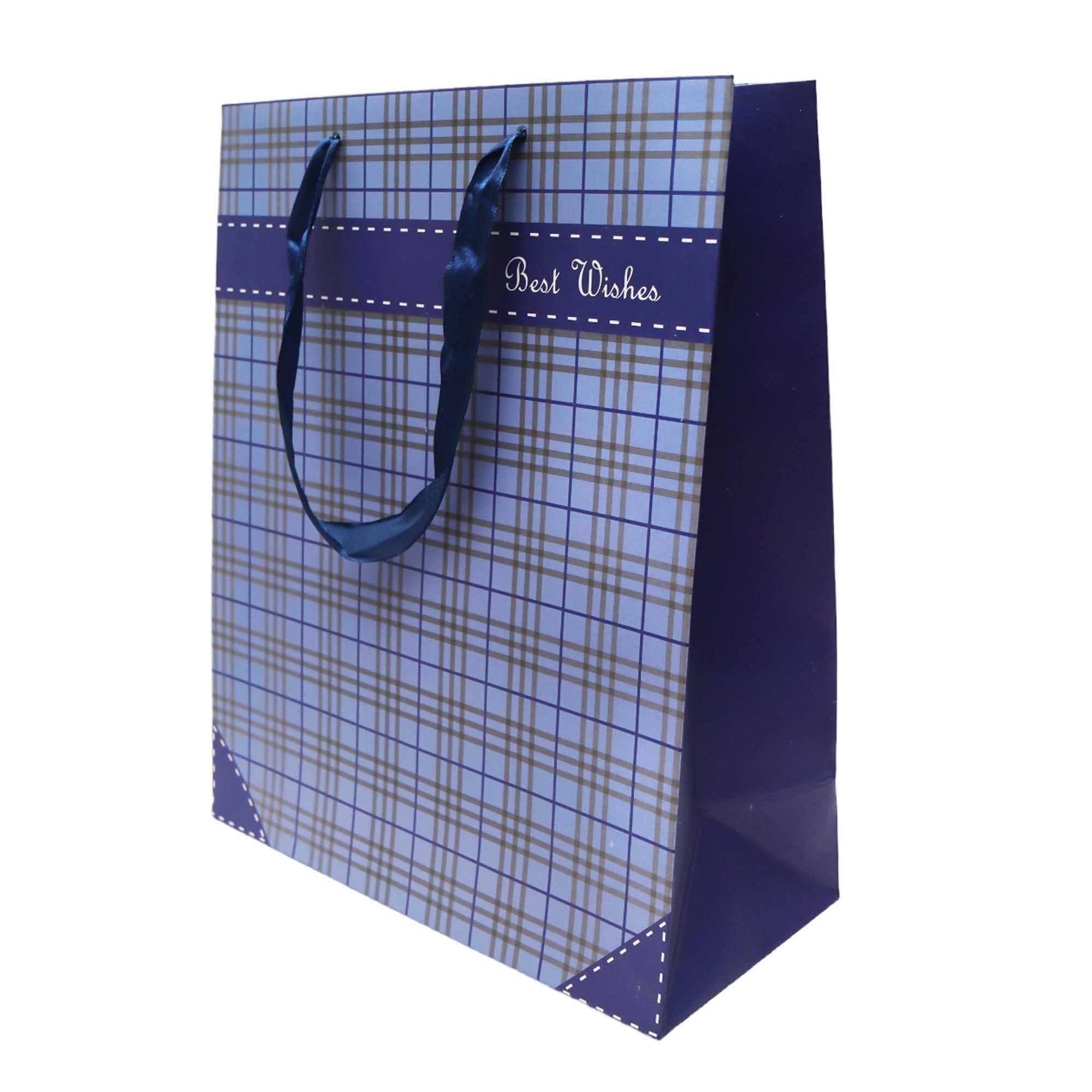 Gift Paper Bag Checkbox 14x15cm Extra Small