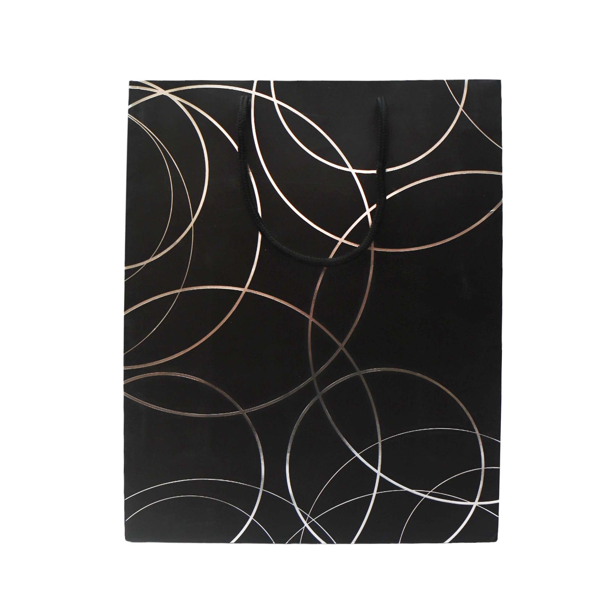 Gift Bag Paper Silver Circles 30x40cm Large