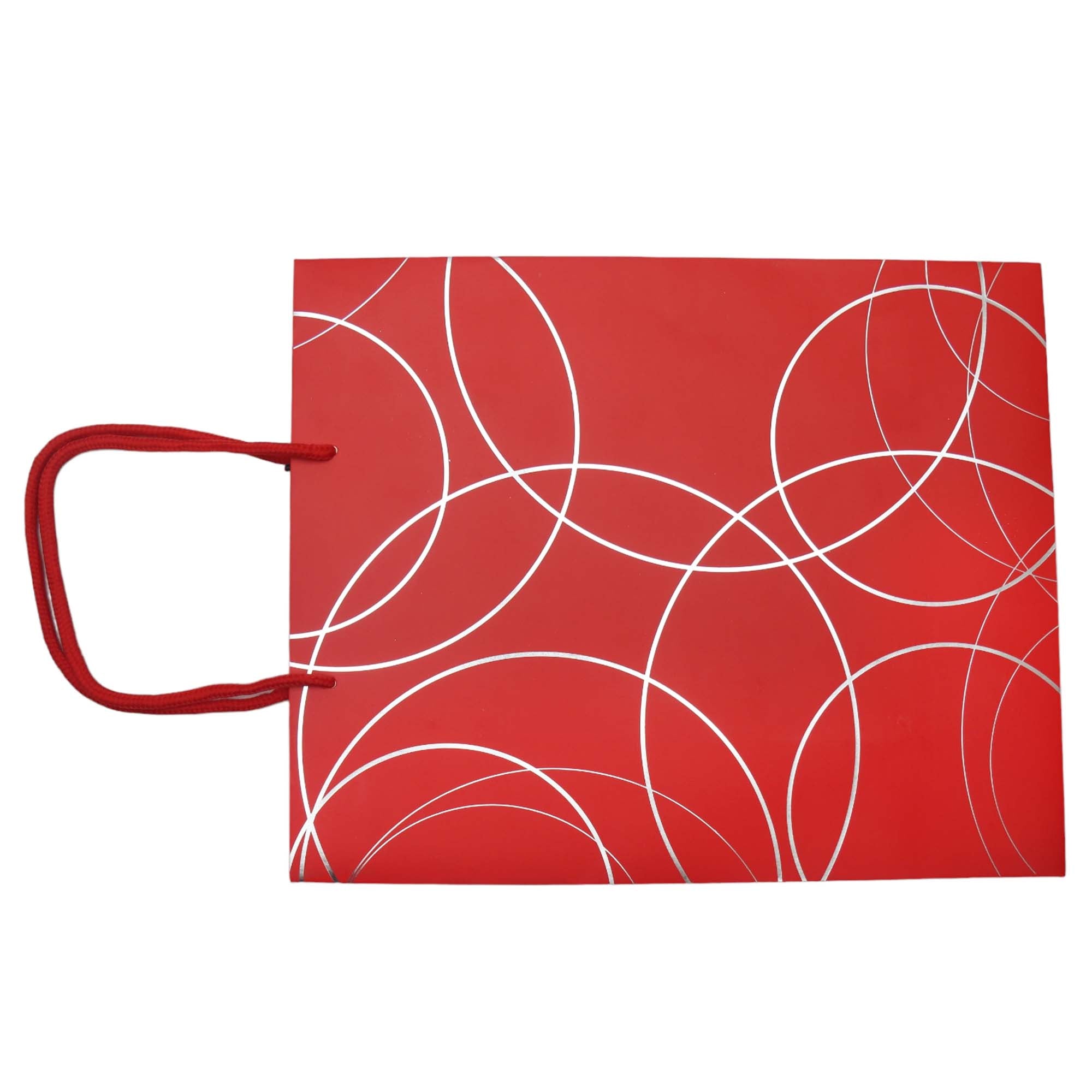 Gift Bag Paper Silver Circles 30x40cm Large