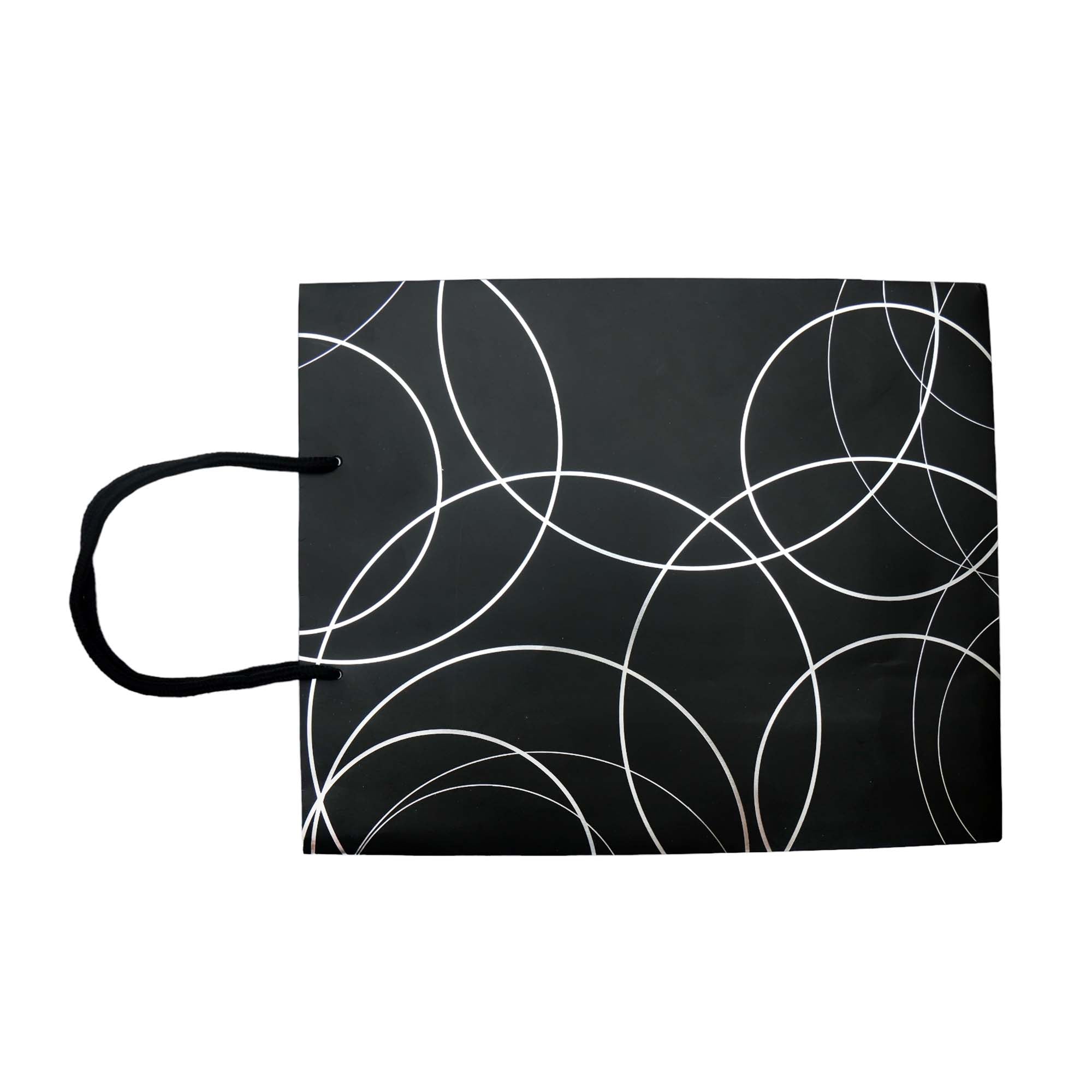 Gift Bag Paper Silver Circles 30x40cm Large