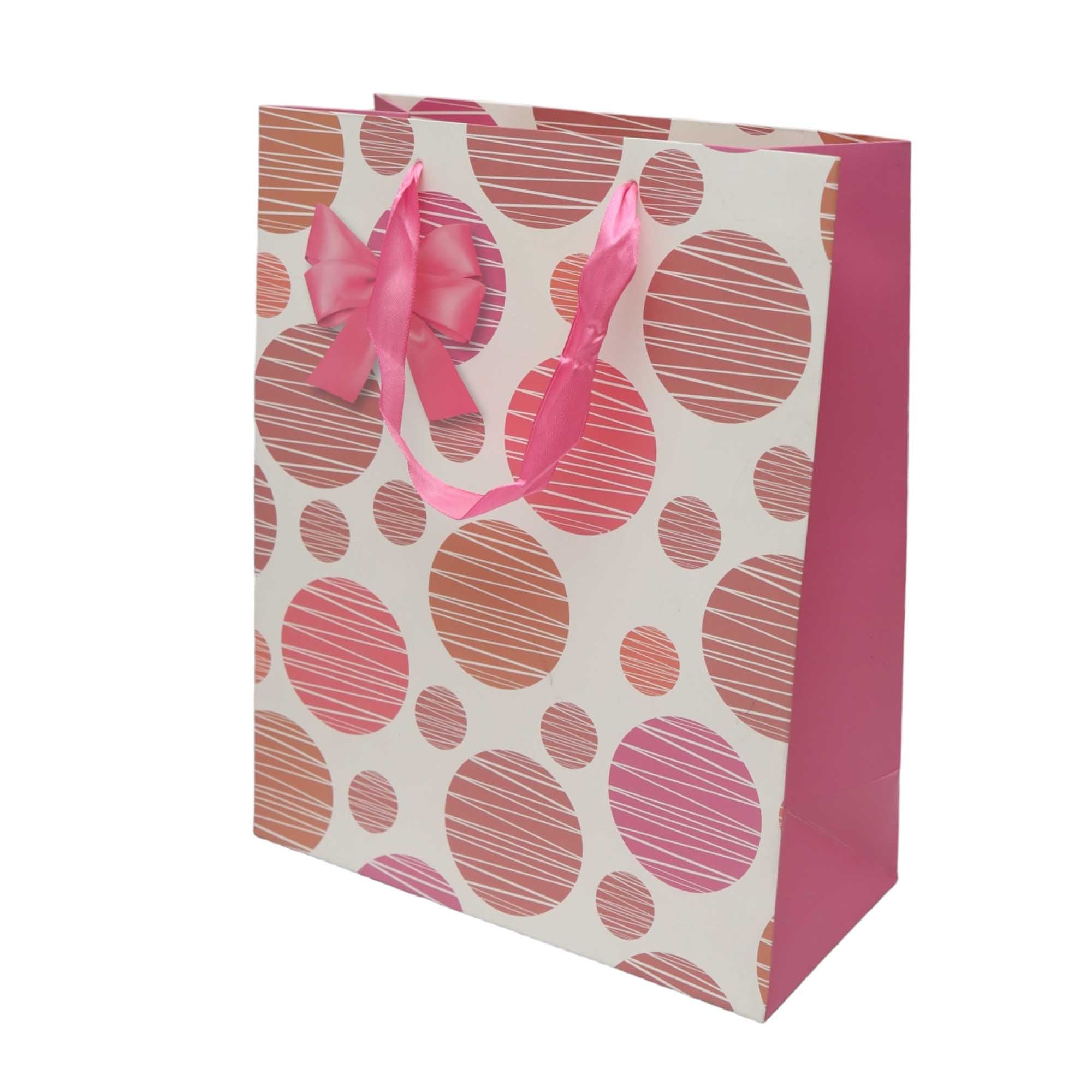 Gift Paper Bag Polka Dot 30x12cm Large