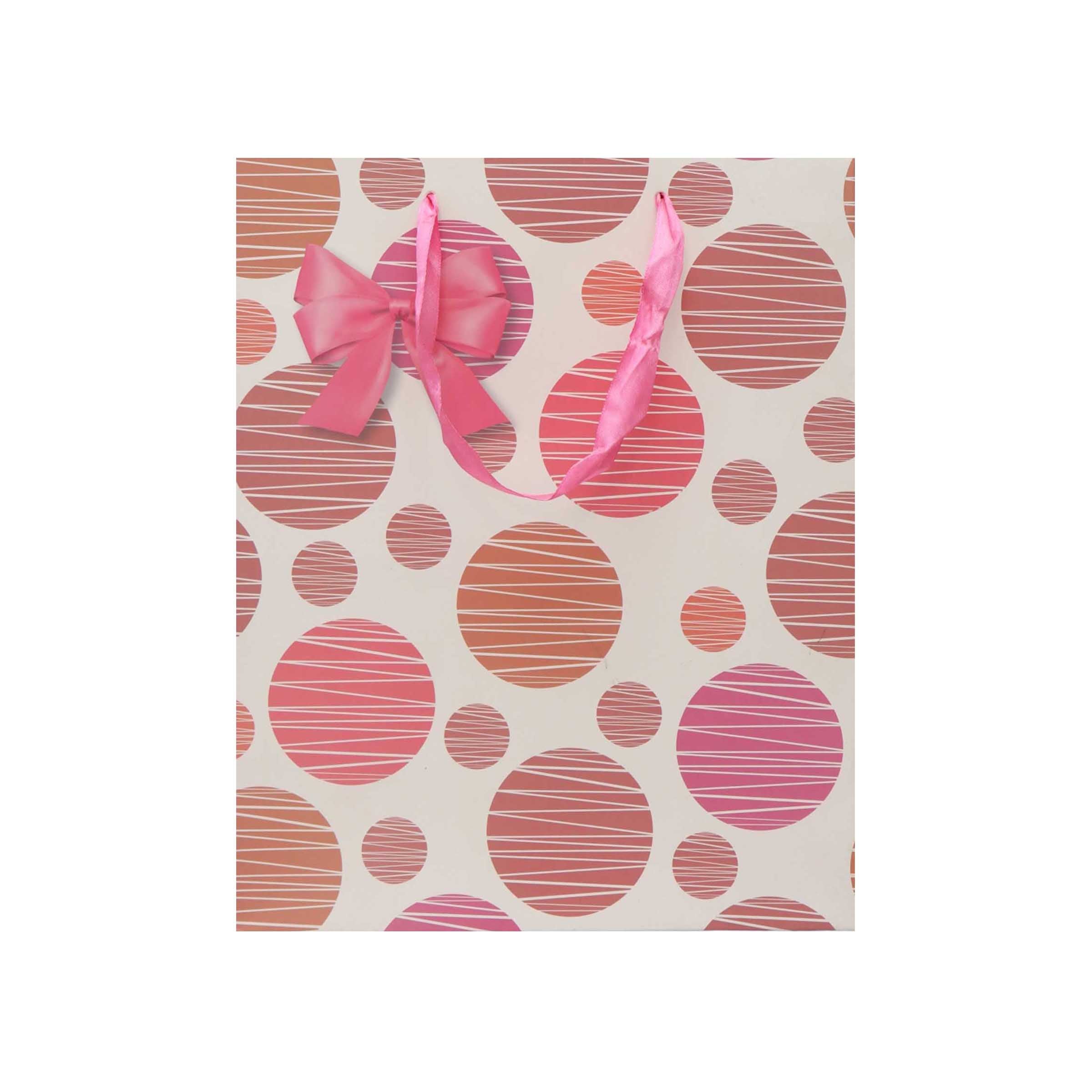 Gift Paper Bag Polka Dot 26x12cm Medium