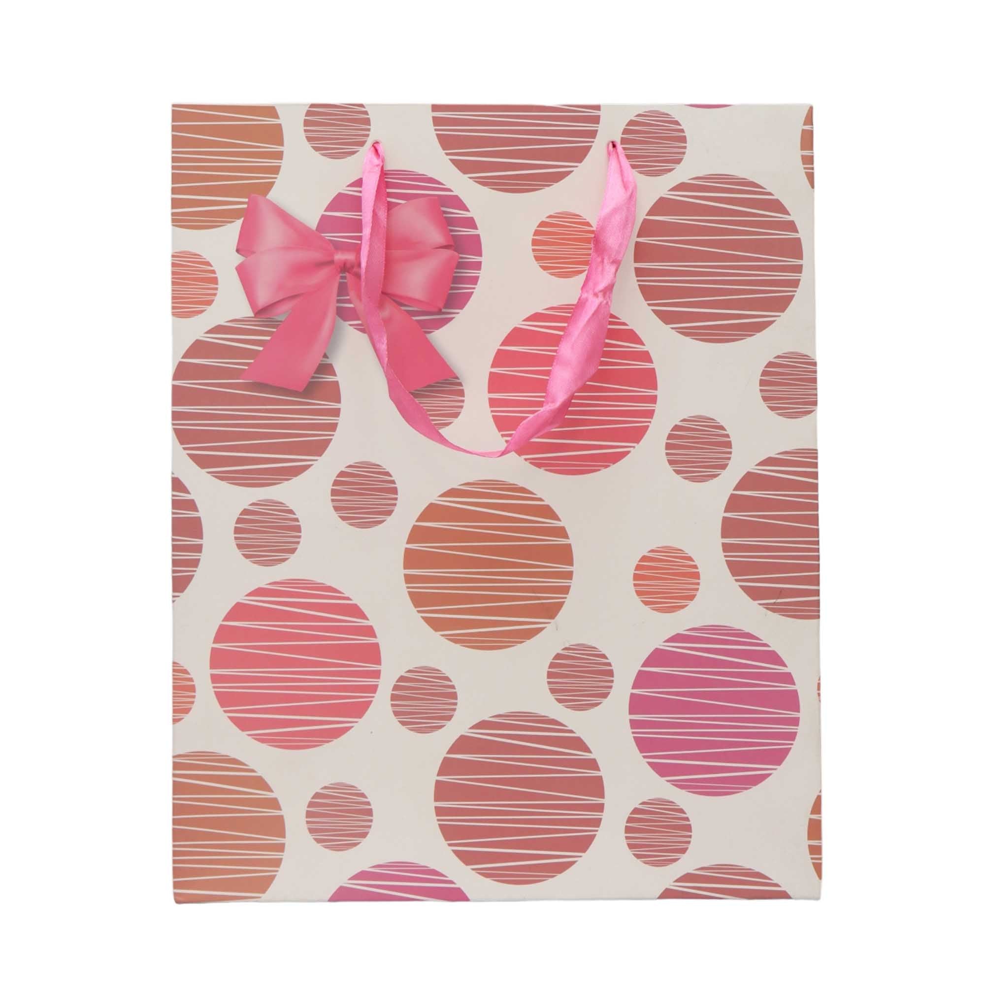 Gift Paper Bag Polka Dot 26x12cm Medium