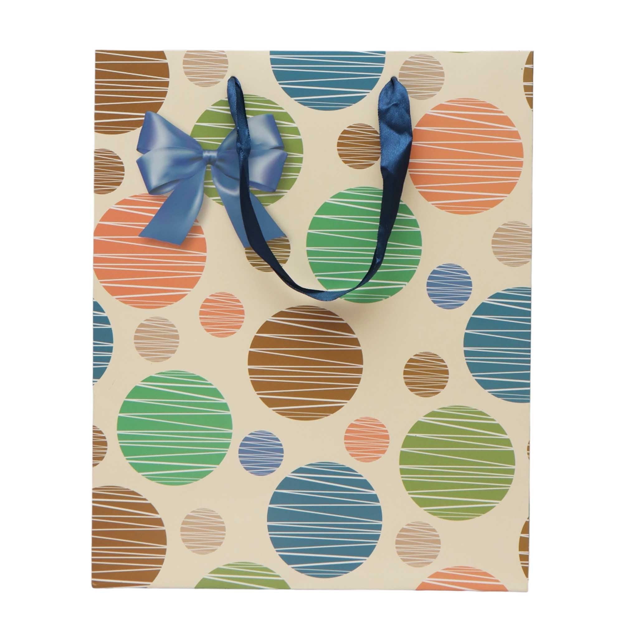 Gift Paper Bag Polka Dot 26x12cm Medium