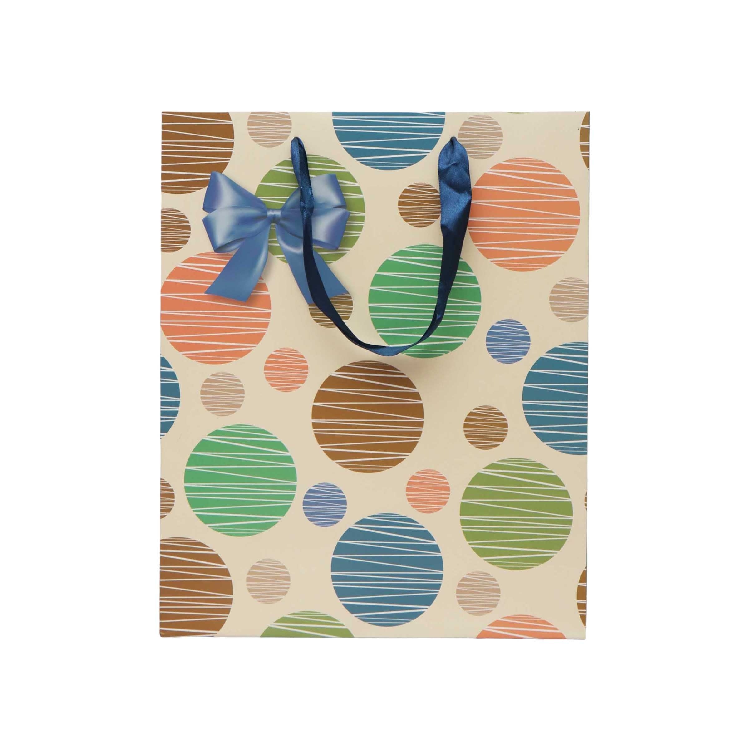 Gift Paper Bag Polka Dot 26x12cm Medium