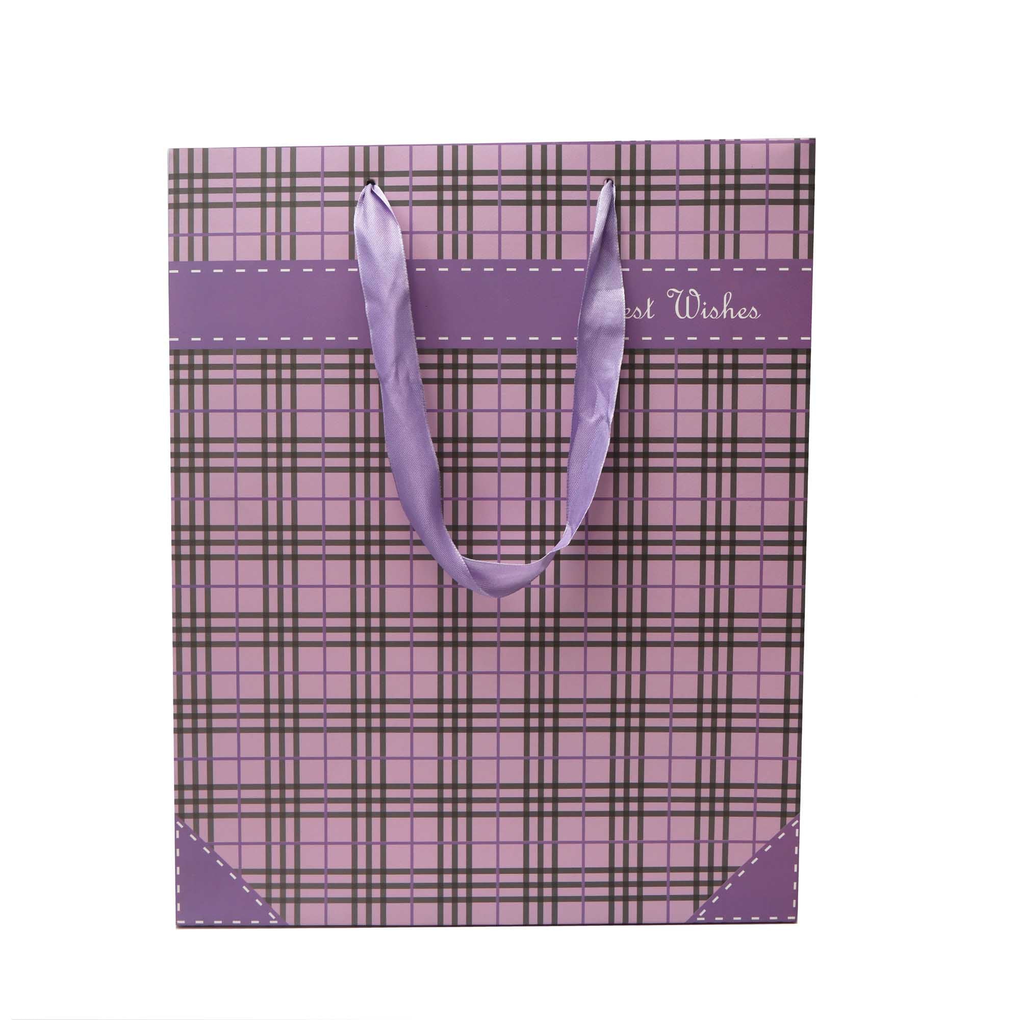 Gift Paper Bag Checkbox 14x15cm Extra Small