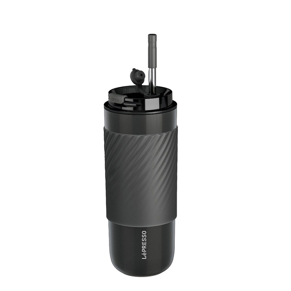 520ml Double-Wall Thermal Tumbler with Silicone Sleeve, Infuser & Retractable Stainless Steel Straw