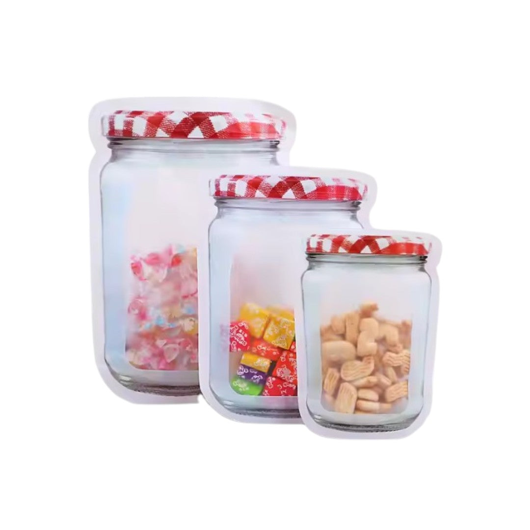 Food Packaging Zip pouches Bag with Clear Window Flat lay Food Saver 12pack