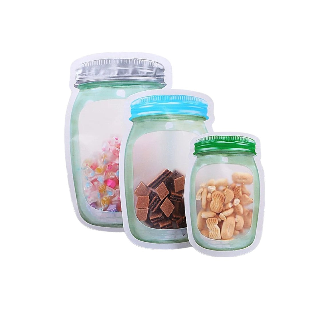 Food Packaging Zip pouches Bag with Clear Window Flat lay Food Saver 12pack