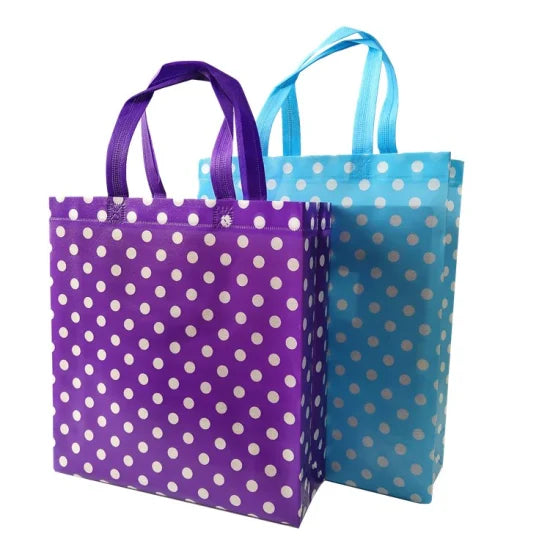 Non Woven PP Shopping Bag Polka Dots 30x38x10cm