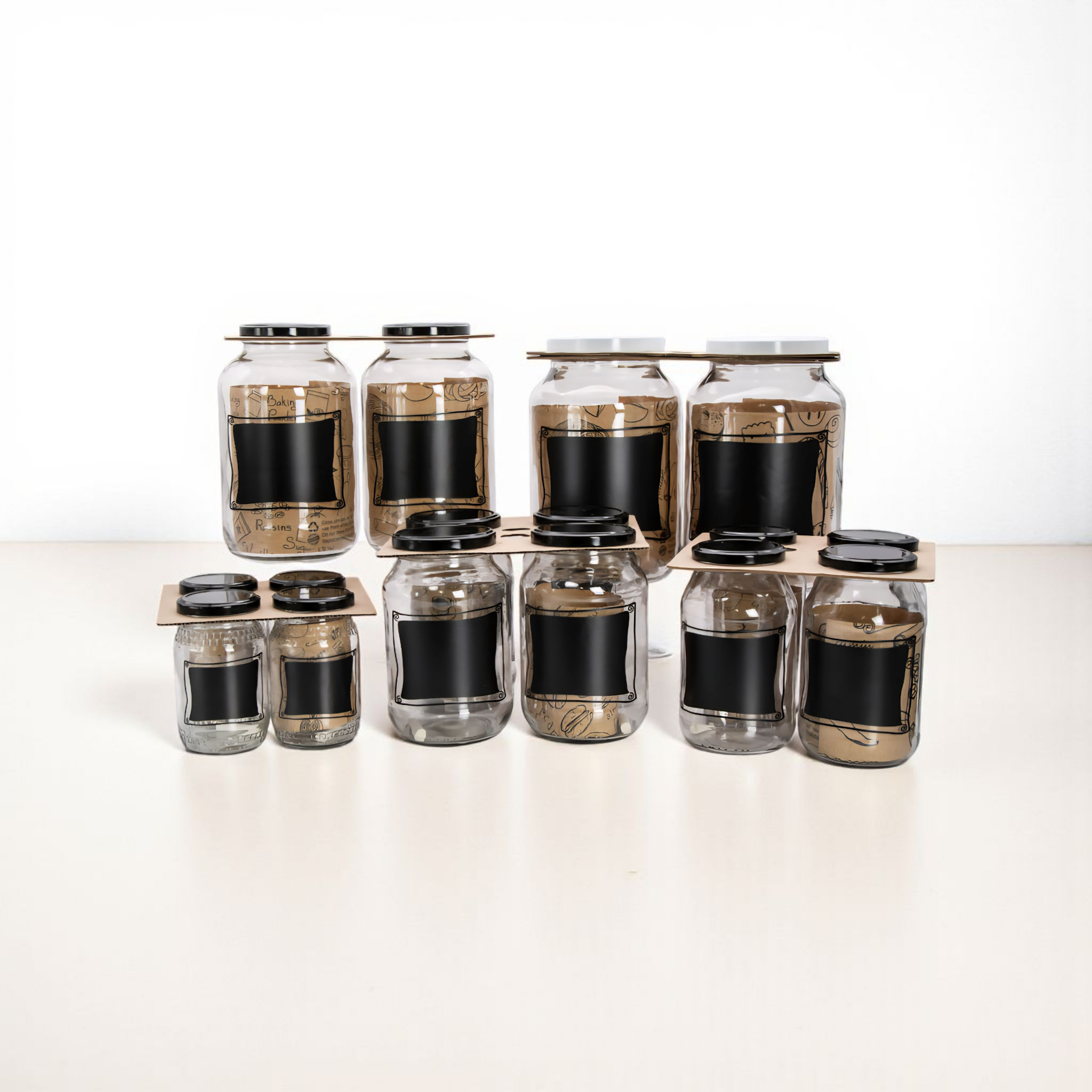 Regent Glass Storage Jar 2L 2pack with Chalkboard Notes 218x128mm 10505